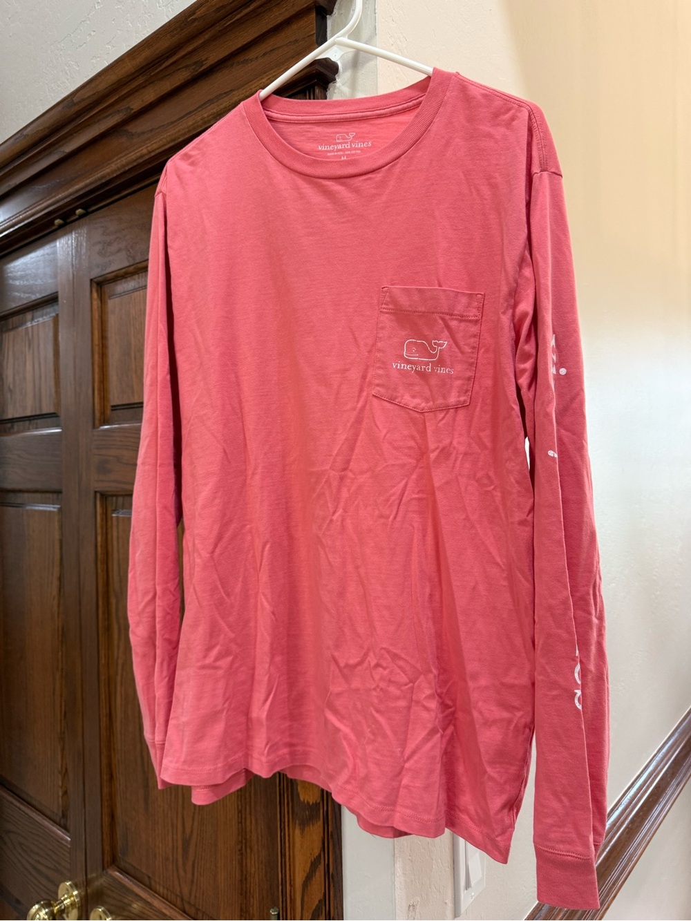 Vineyard Vines Men’s Long-Sleeve Pocket Tee — Coral Pink